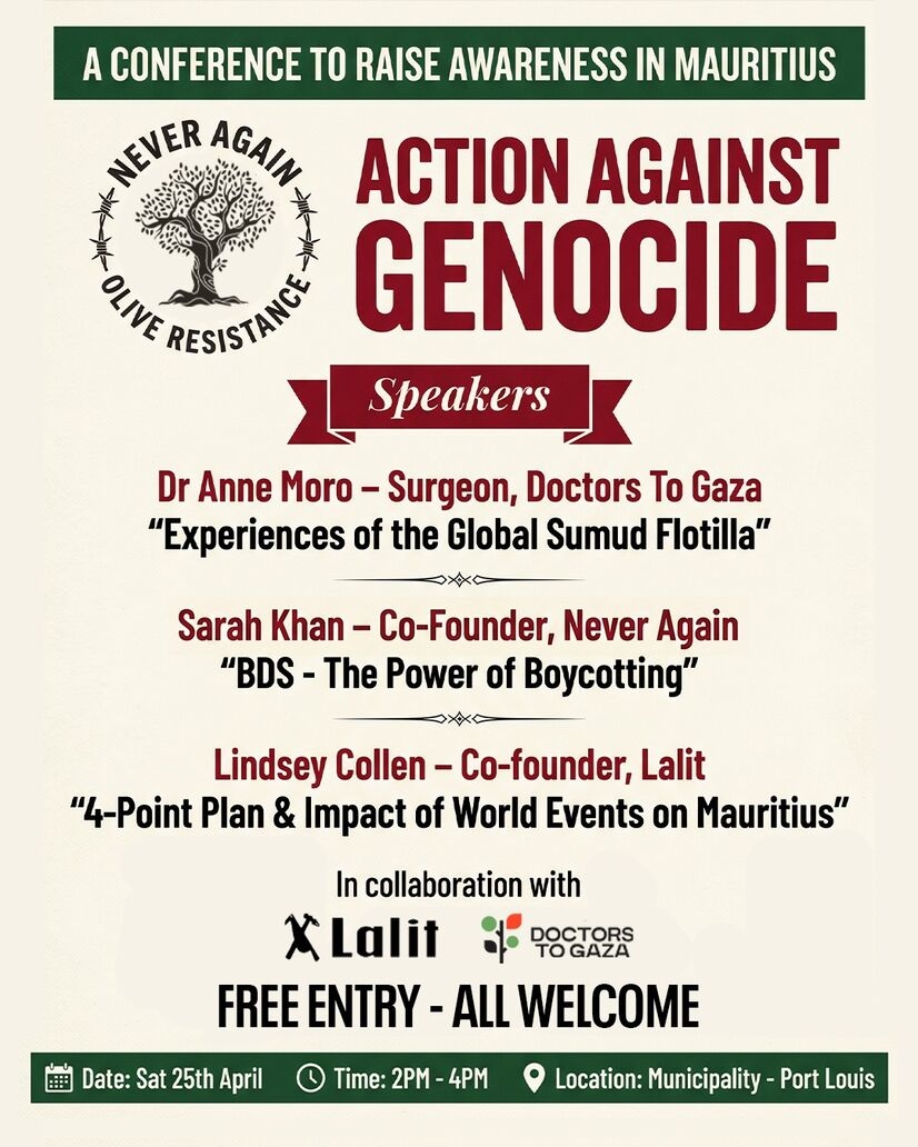 Municipality of Port-Louis — This Saturday 25: A public conference on the issue of genocide