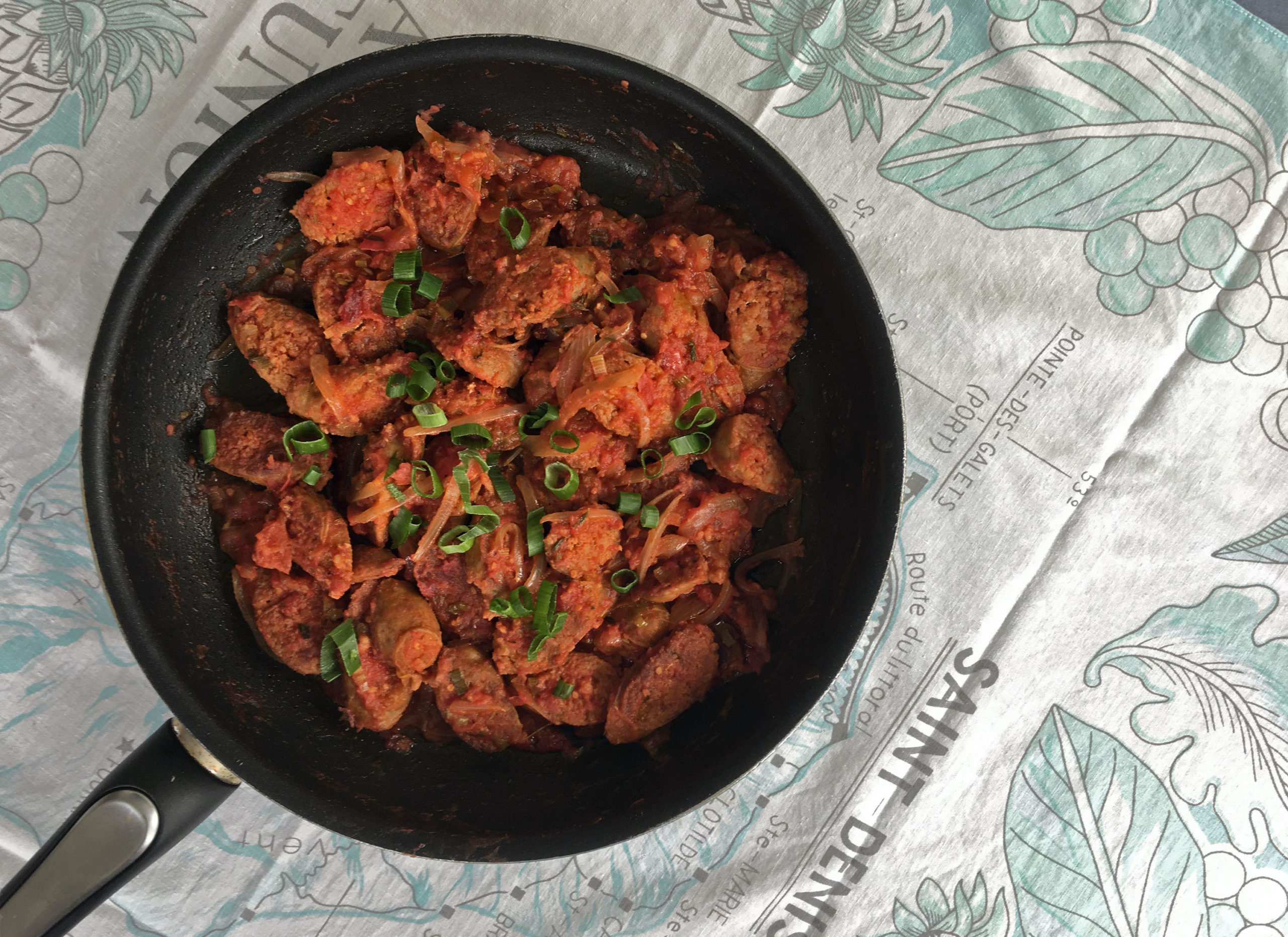 Sausage in Spicy Creole Tomato Sauce (Rougaille Saucisse)